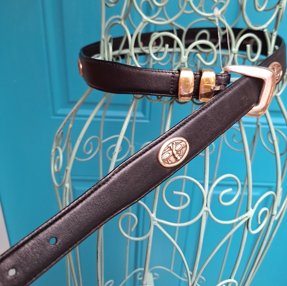 Genuine Leather GOLF Belt Mens Studded Silver Metal Buckle Golfers Logo Icon 34 - Picture 9 of 17